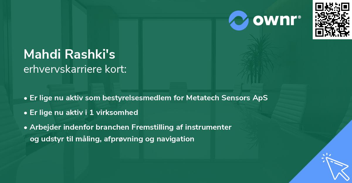Mahdi Rashki's erhvervskarriere kort