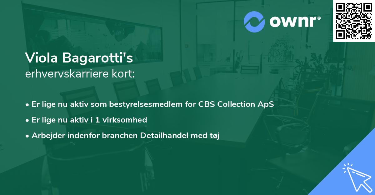 Viola Bagarotti's erhvervskarriere kort