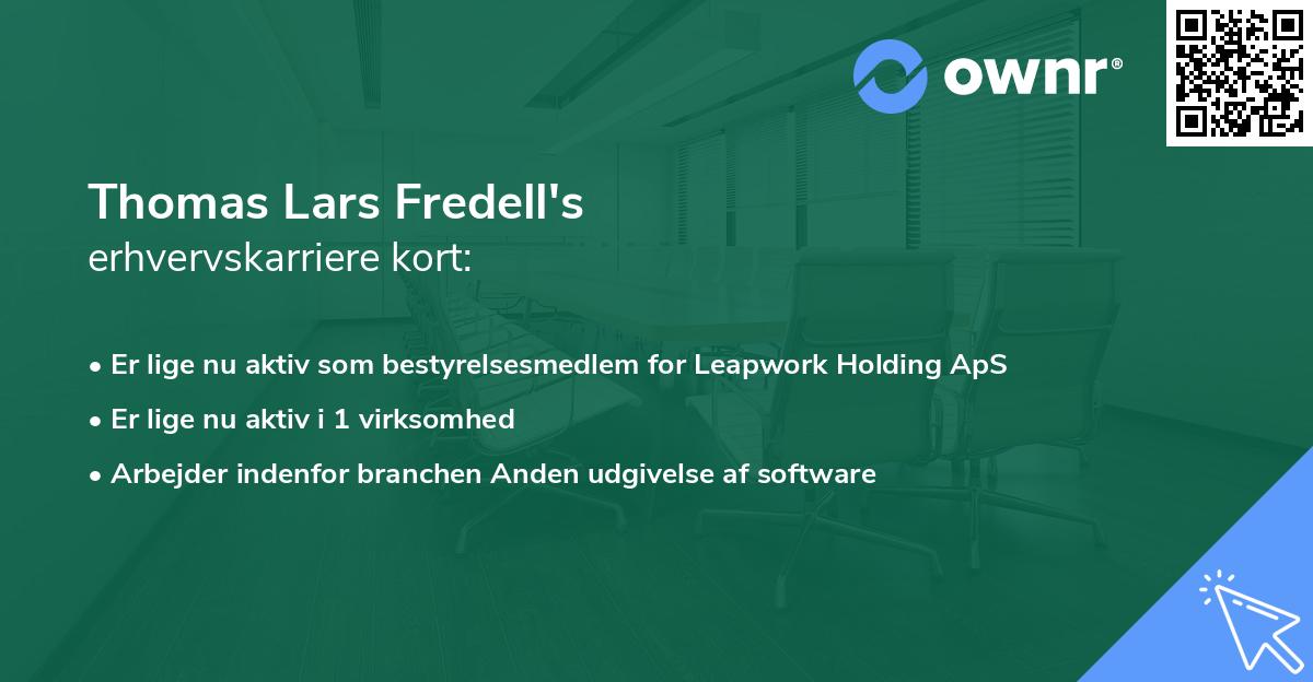 Thomas Lars Fredell's erhvervskarriere kort