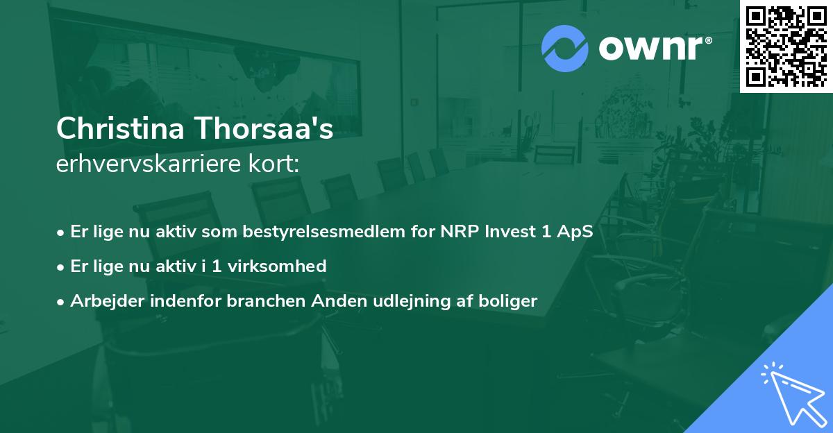 Christina Thorsaa's erhvervskarriere kort