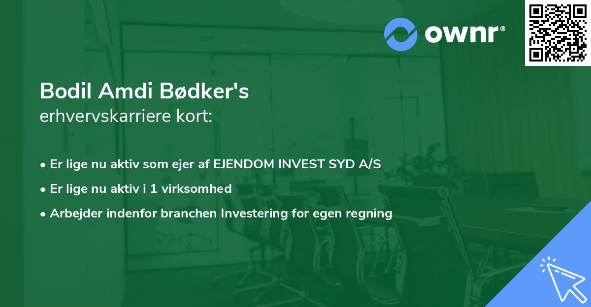 Bodil Amdi Bødker's erhvervskarriere kort