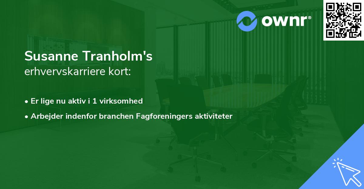 Susanne Tranholm's erhvervskarriere kort
