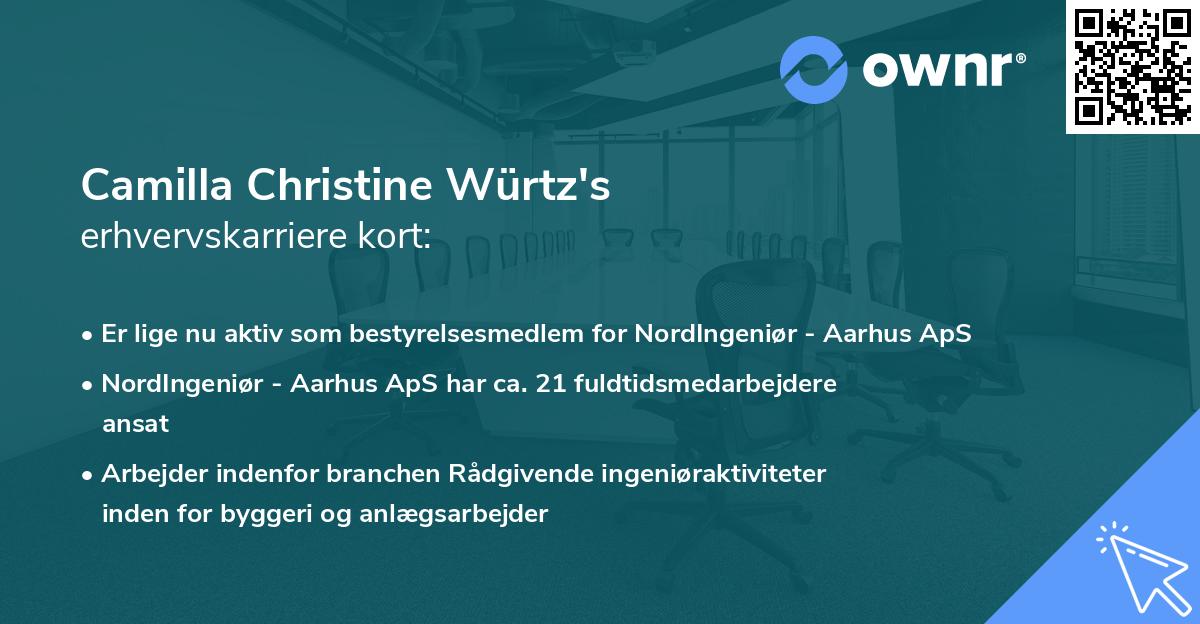 Camilla Christine Würtz's erhvervskarriere kort