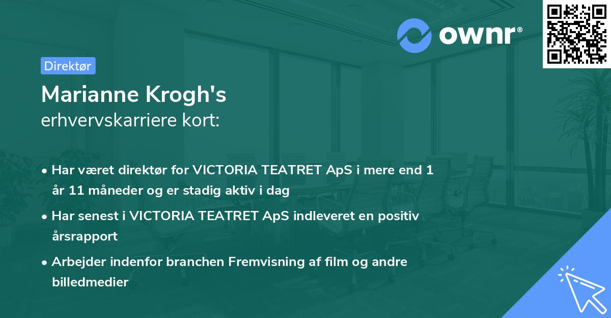Marianne Krogh's erhvervskarriere kort