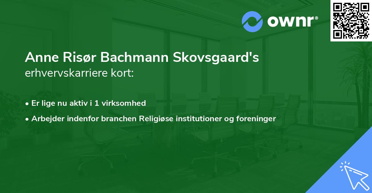 Anne Risør Bachmann Skovsgaard's erhvervskarriere kort