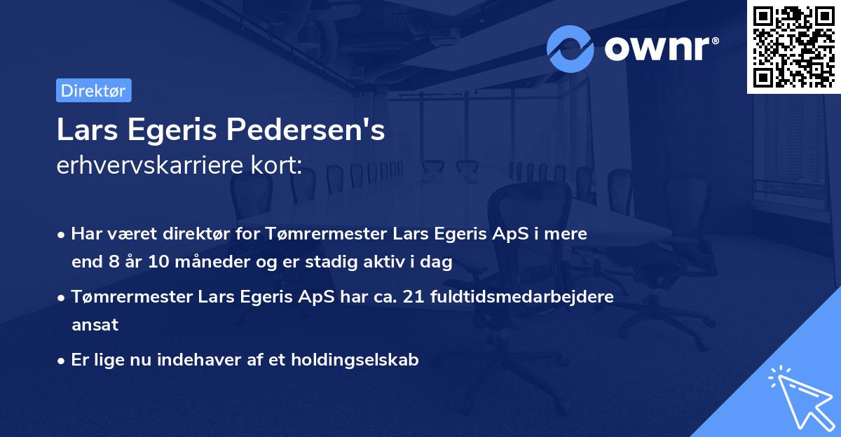 Lars Egeris Pedersen's erhvervskarriere kort