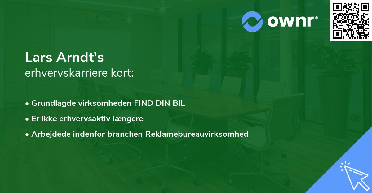 Lars Arndt's erhvervskarriere kort