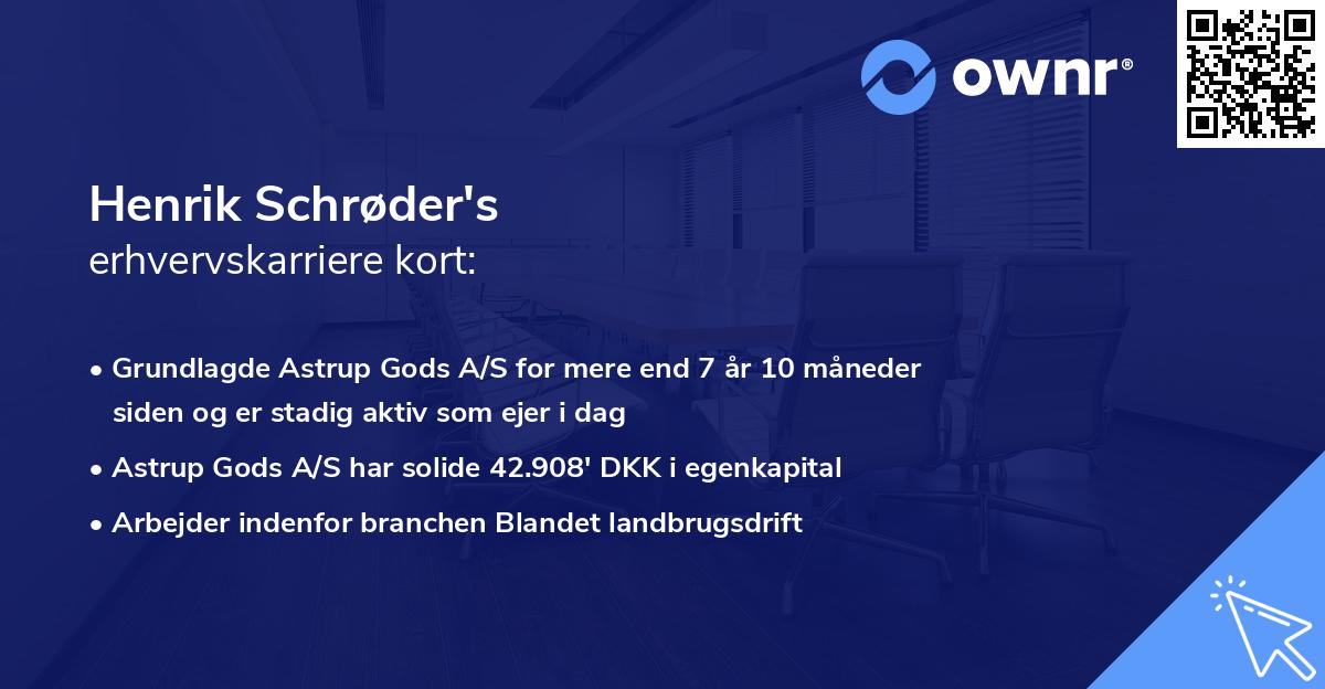 Henrik Schrøder's erhvervskarriere kort