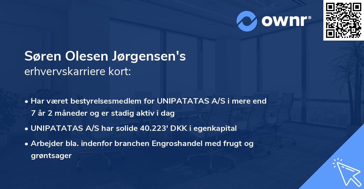 Søren Olesen Jørgensen's erhvervskarriere kort