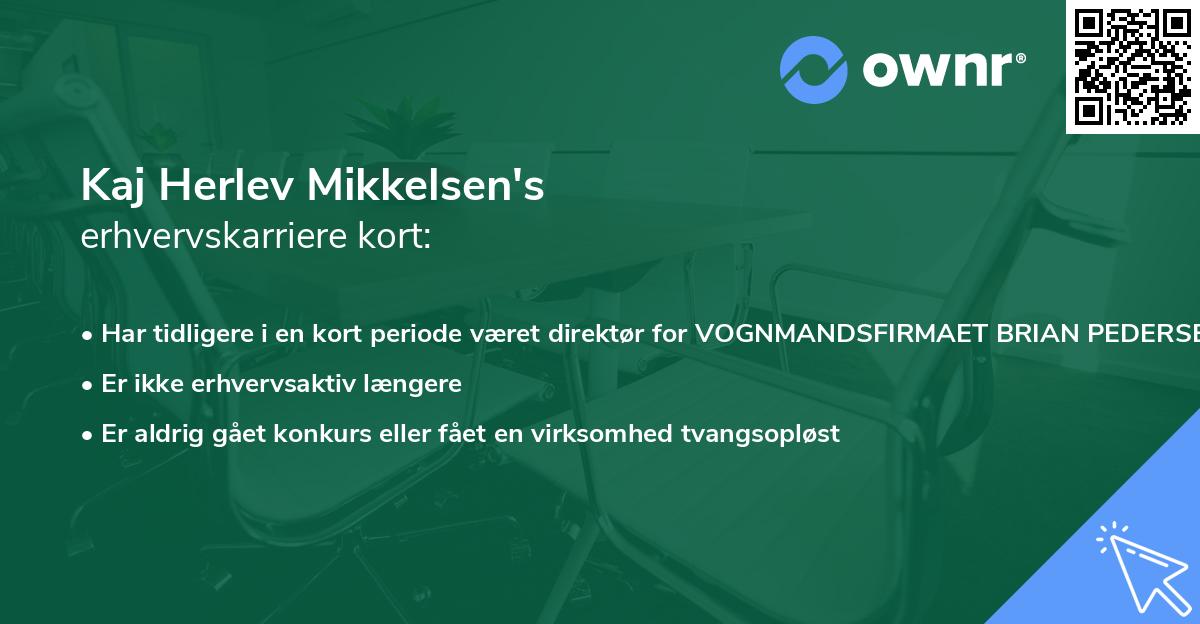 Kaj Herlev Mikkelsen's erhvervskarriere kort