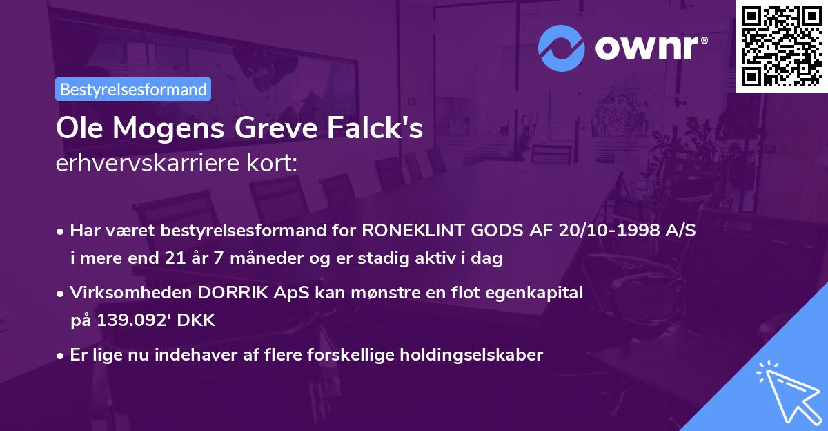 Ole Mogens Greve Falck's erhvervskarriere kort