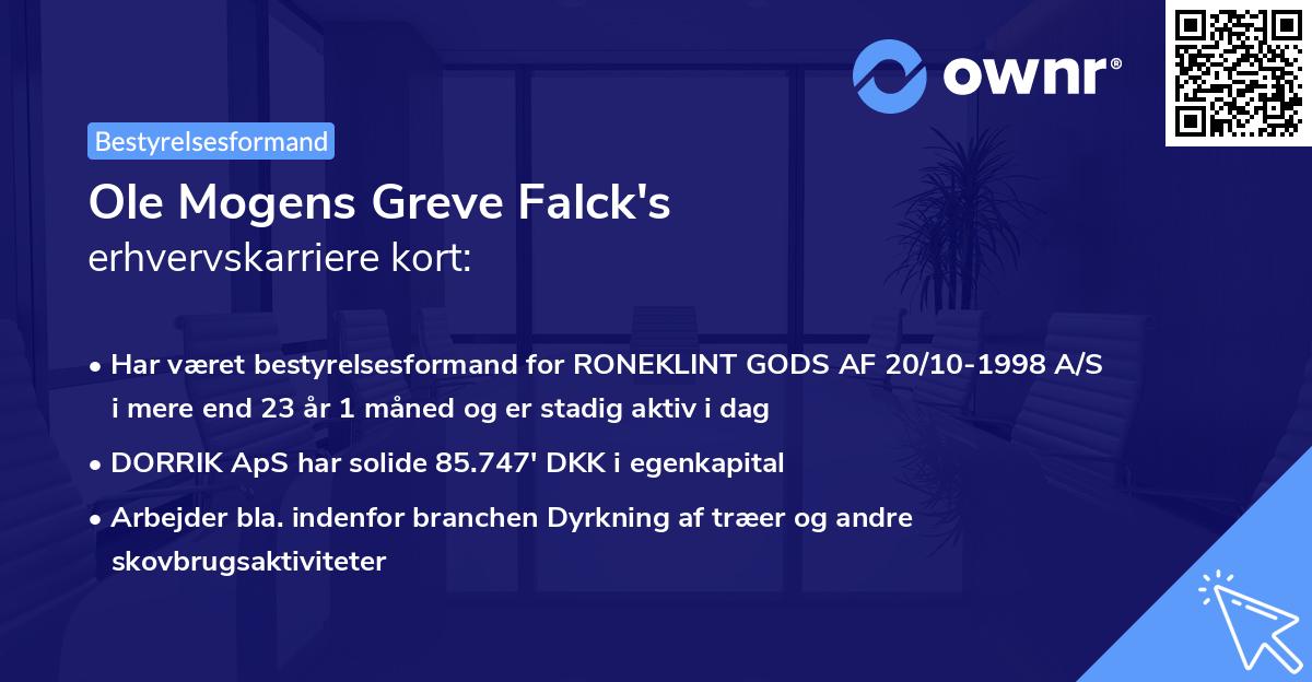 Ole Mogens Greve Falck's erhvervskarriere kort