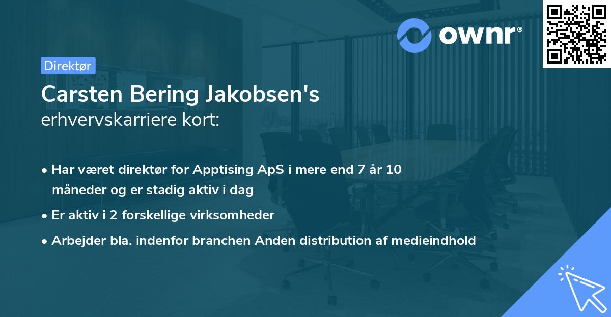 Carsten Bering Jakobsen's erhvervskarriere kort