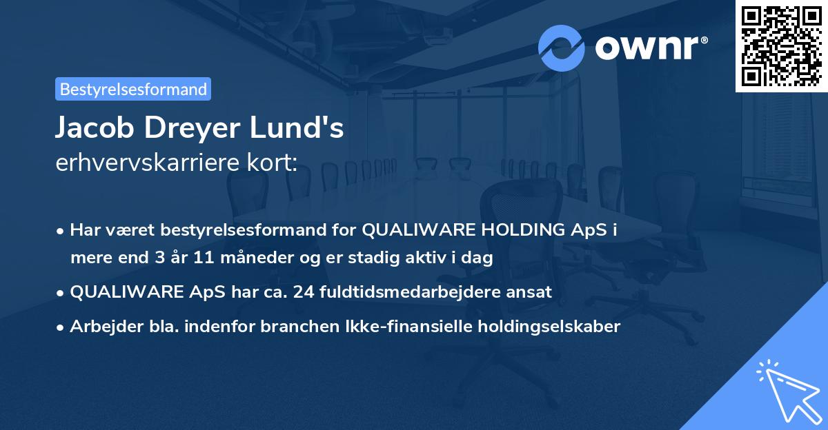 Jacob Dreyer Lund's erhvervskarriere kort