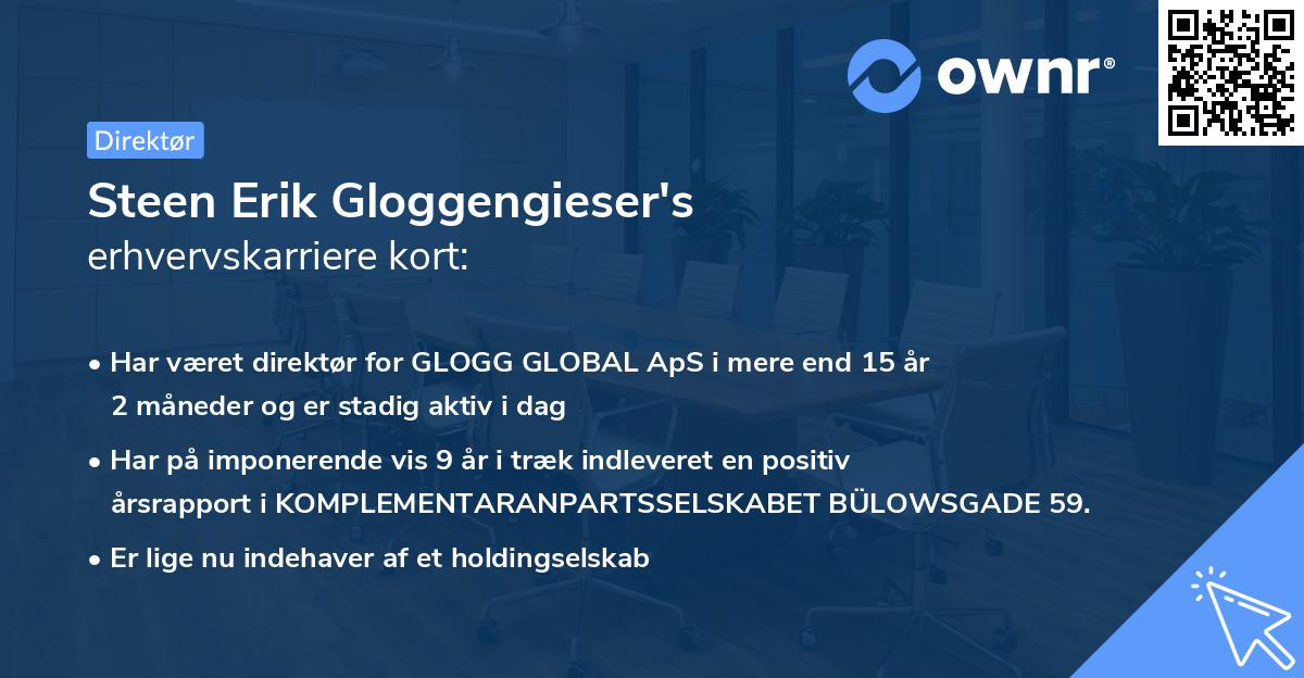 Steen Erik Gloggengieser's erhvervskarriere kort