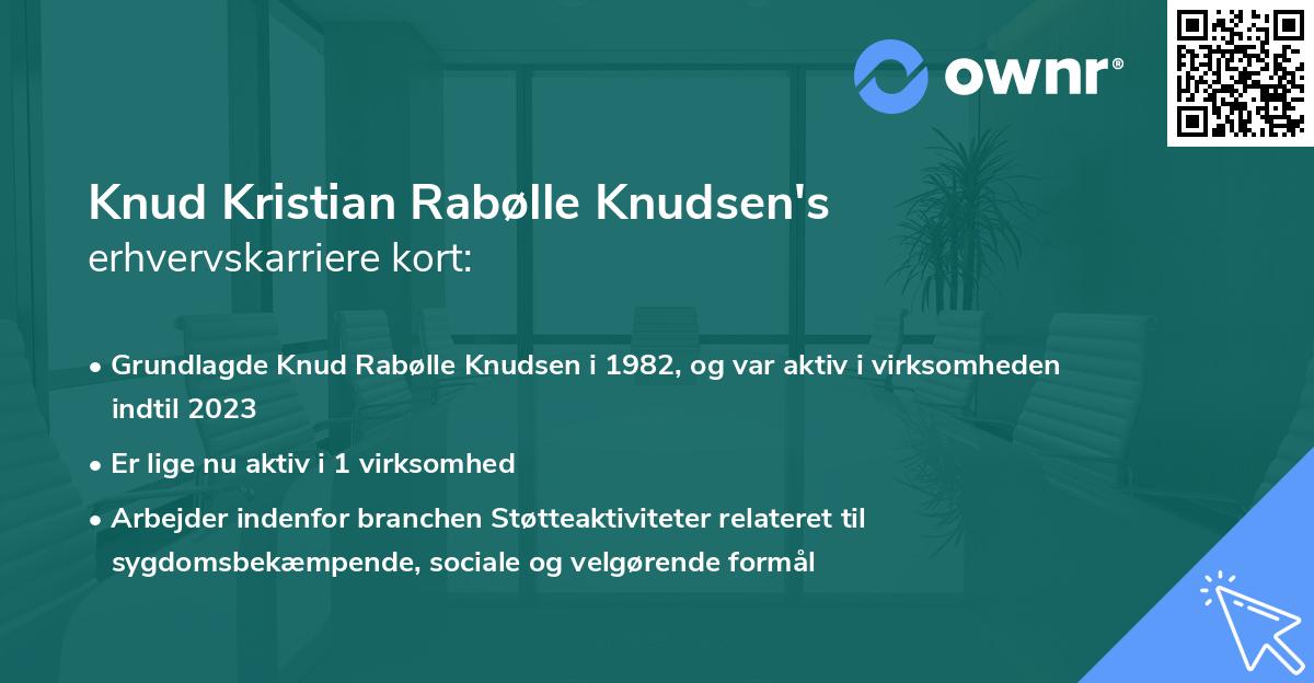 Knud Kristian Rabølle Knudsen's erhvervskarriere kort