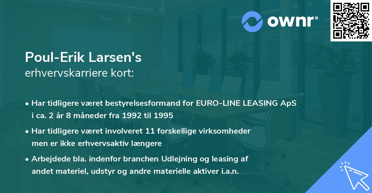 Poul-Erik Larsen's erhvervskarriere kort