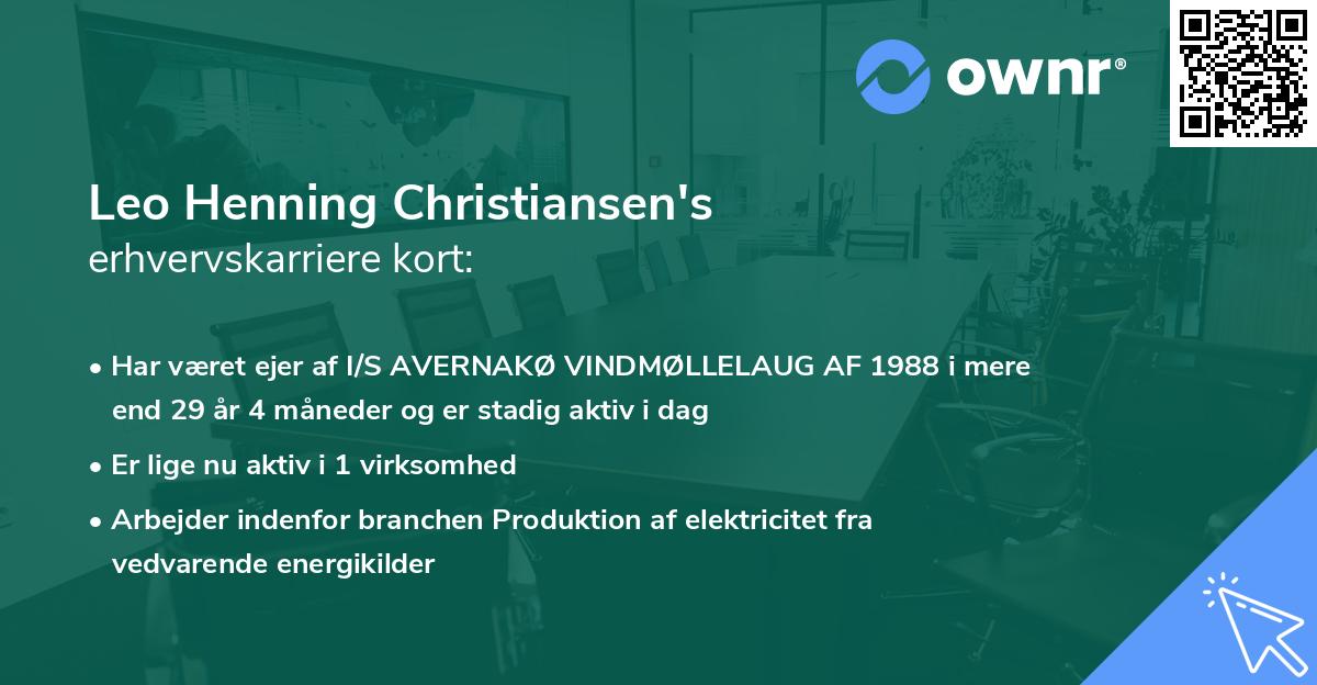 Leo Henning Christiansen's erhvervskarriere kort