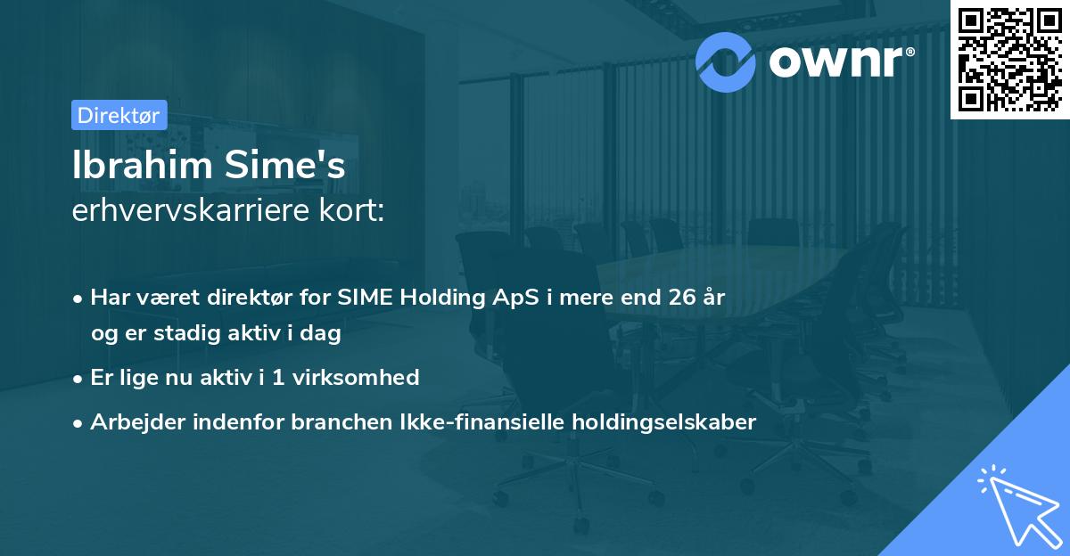 Ibrahim Sime's erhvervskarriere kort