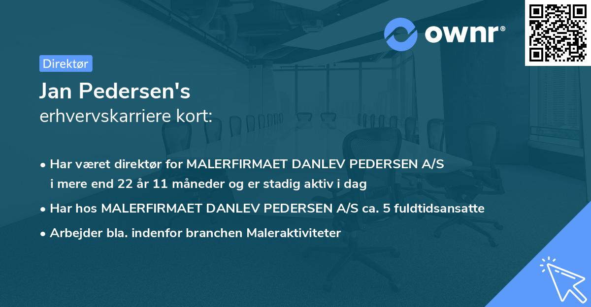 Jan Pedersen's erhvervskarriere kort