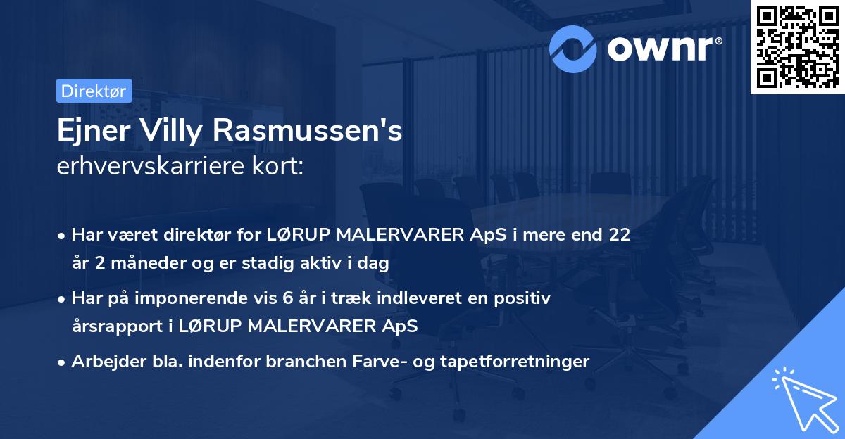 Ejner Villy Rasmussen's erhvervskarriere kort