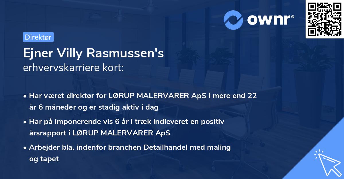 Ejner Villy Rasmussen's erhvervskarriere kort