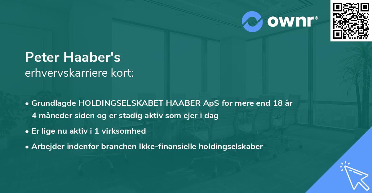 Peter Haaber's erhvervskarriere kort