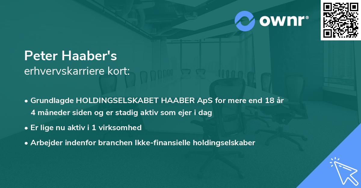 Peter Haaber's erhvervskarriere kort