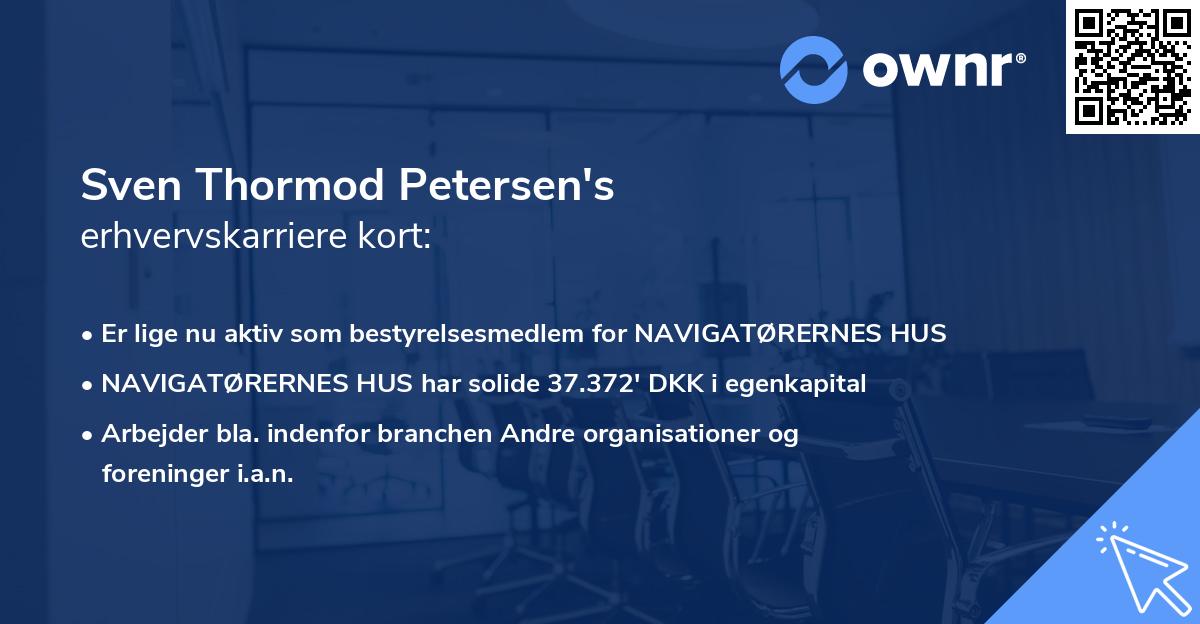 Sven Thormod Petersen's erhvervskarriere kort