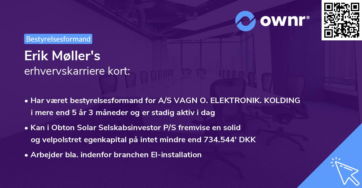 Erik Møller's erhvervskarriere kort