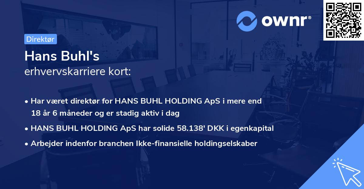 Hans Buhl's erhvervskarriere kort