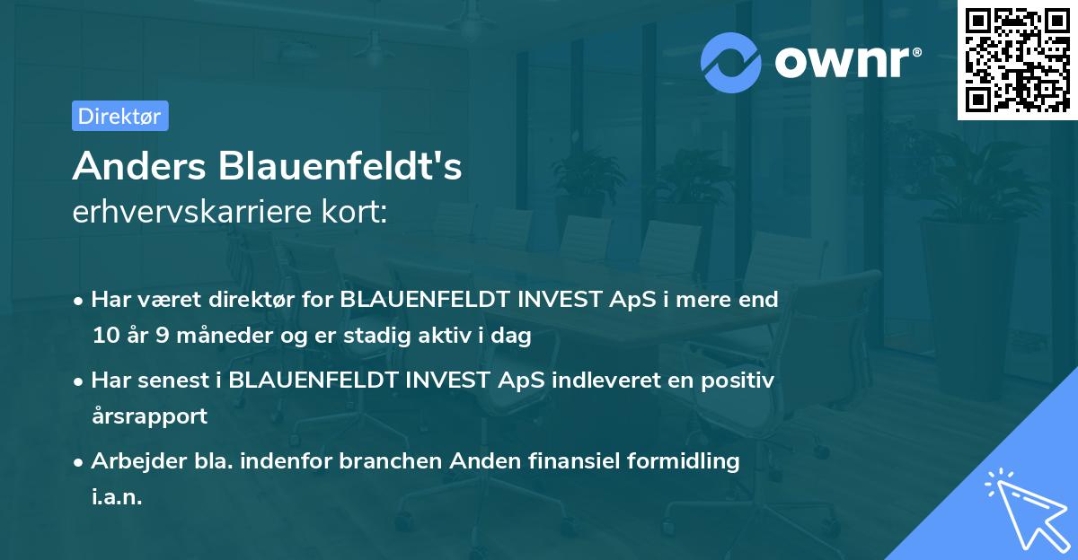 Anders Blauenfeldt's erhvervskarriere kort