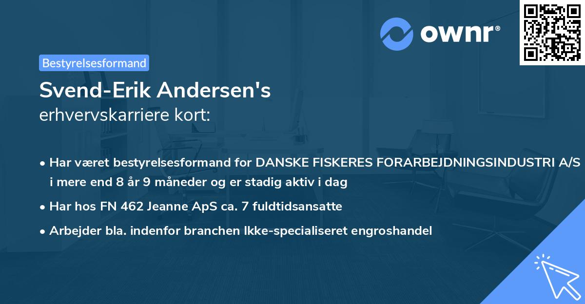 Svend-Erik Andersen's erhvervskarriere kort