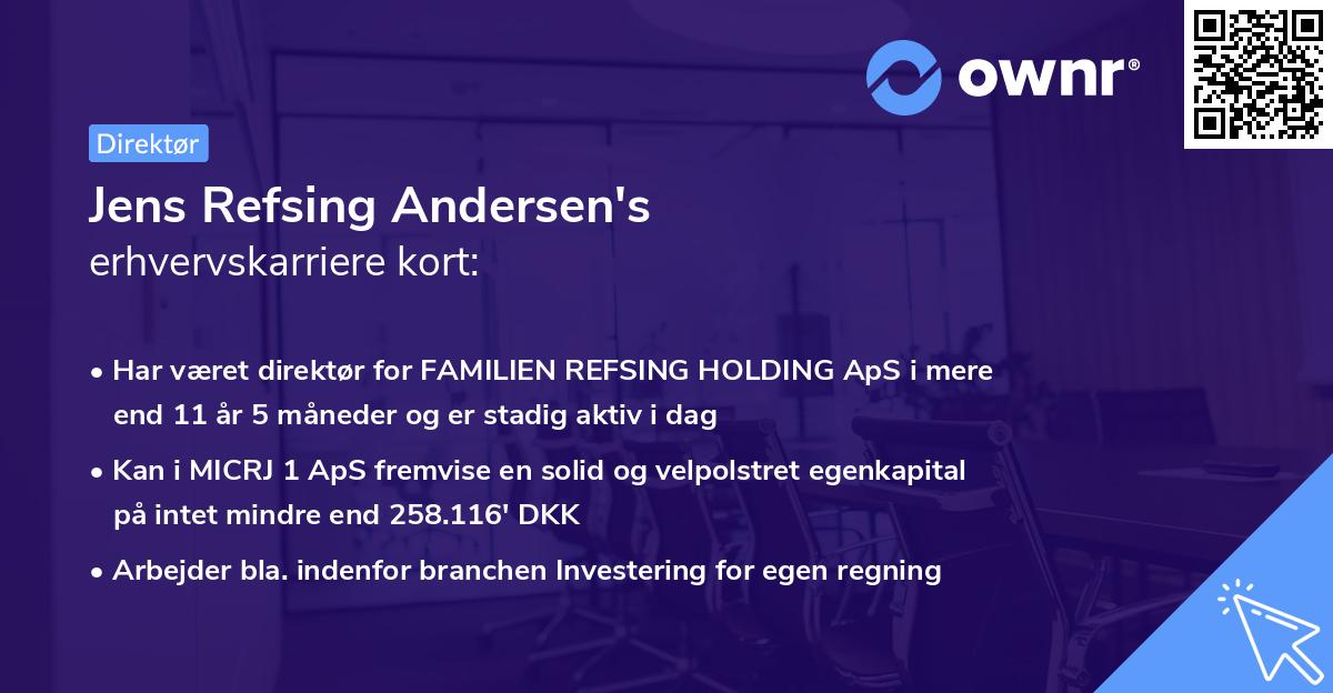 Jens Refsing Andersen's erhvervskarriere kort