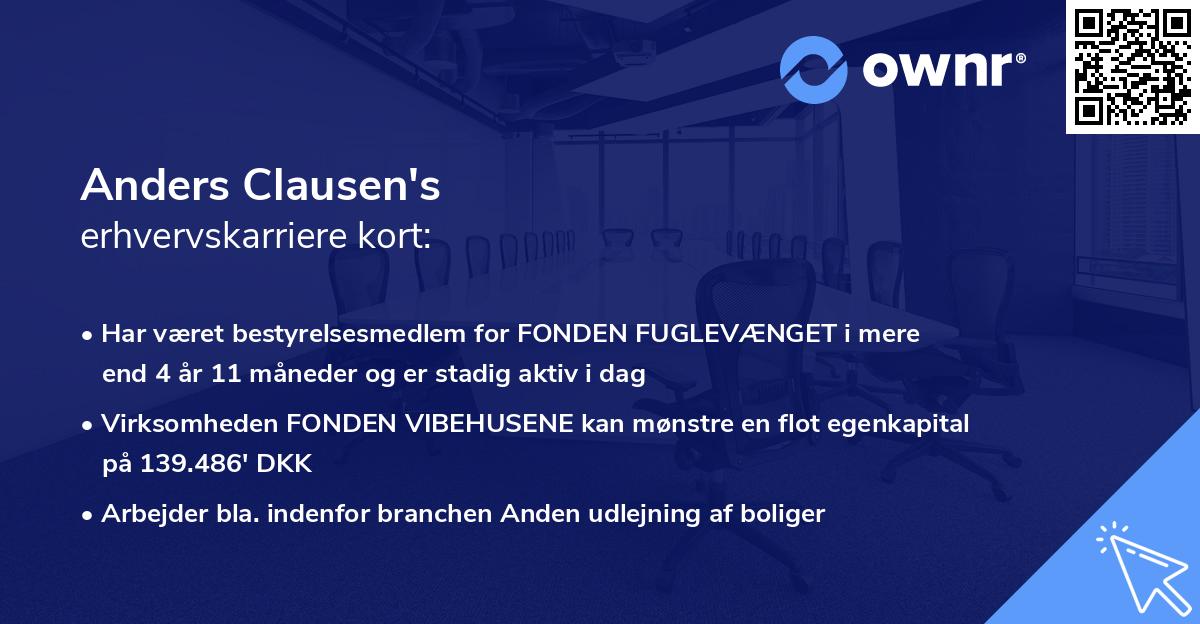 Anders Clausen's erhvervskarriere kort