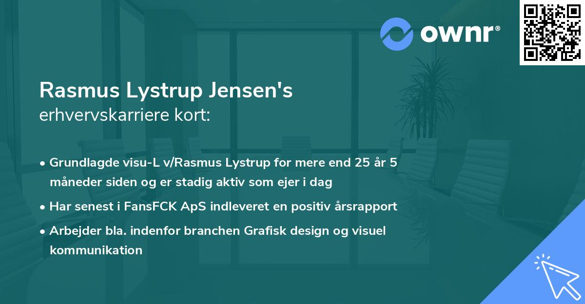 Rasmus Lystrup Jensen's erhvervskarriere kort