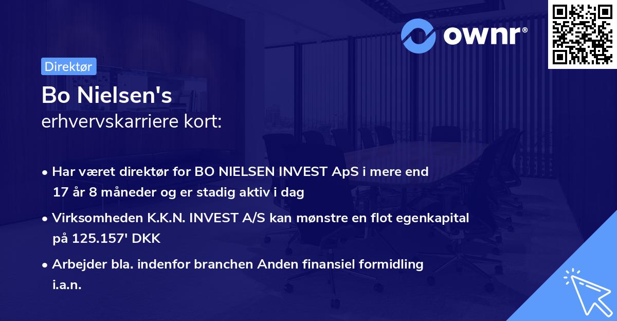 Bo Nielsen's erhvervskarriere kort