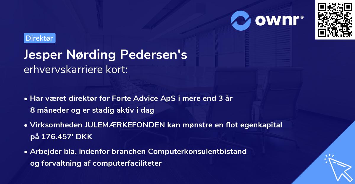 Jesper Nørding Pedersen's erhvervskarriere kort