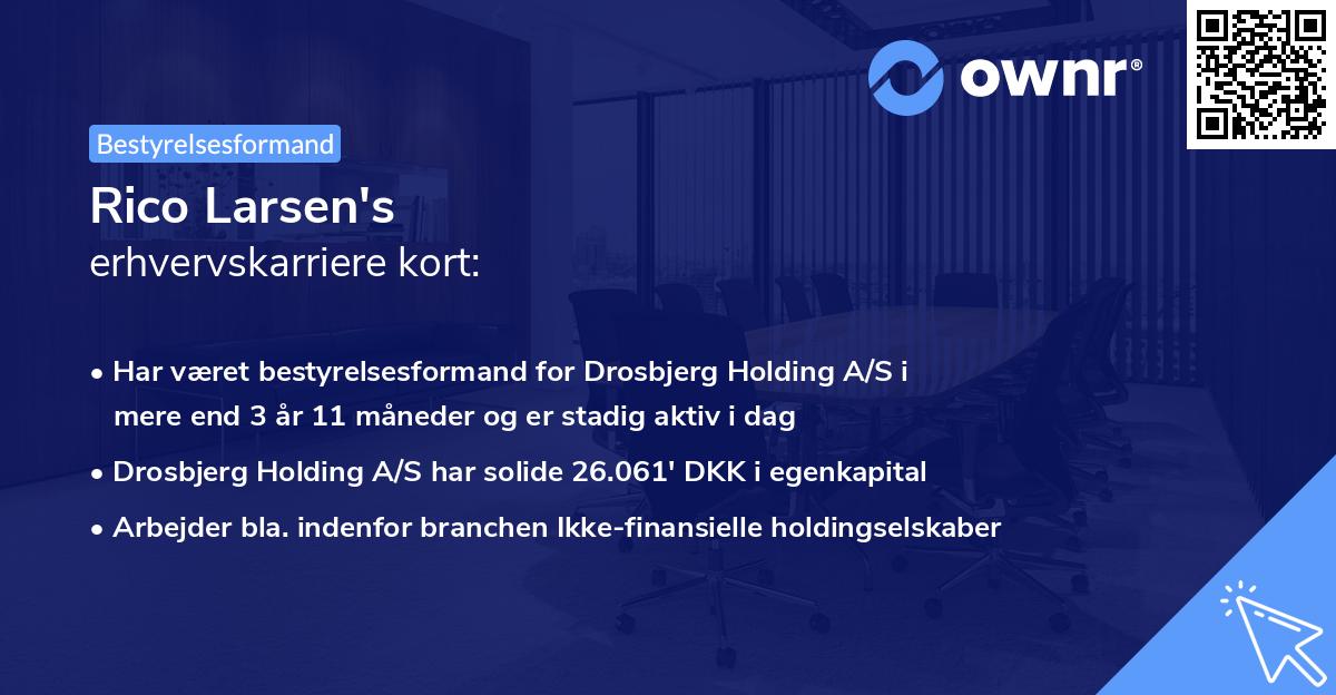 Rico Larsen's erhvervskarriere kort