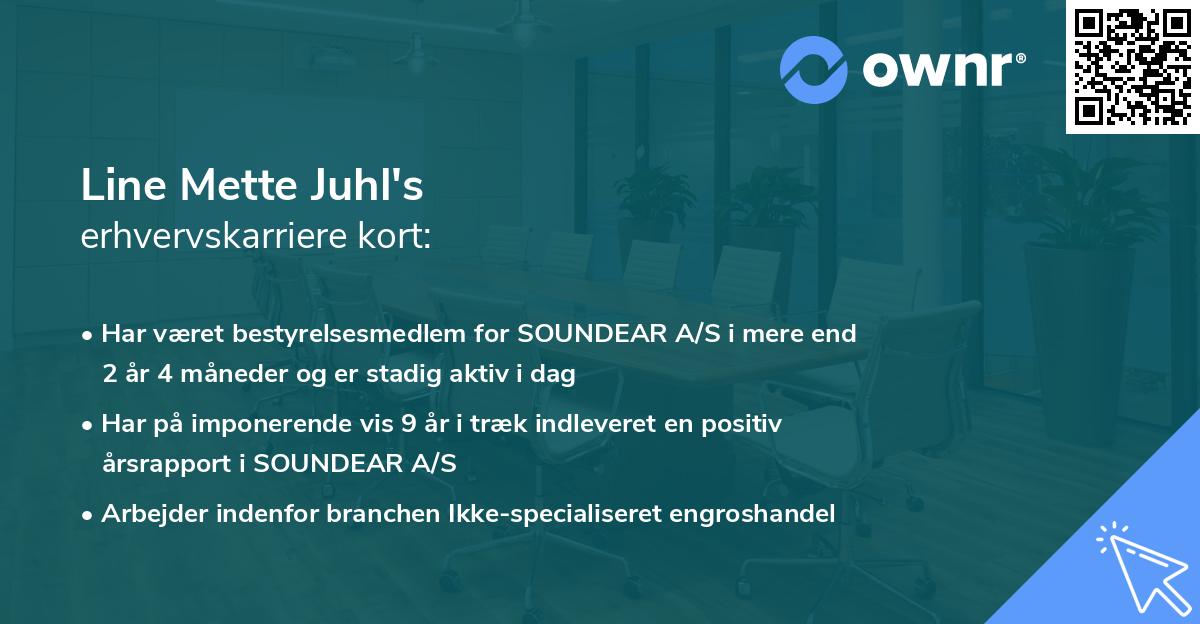 Line Mette Juhl's erhvervskarriere kort