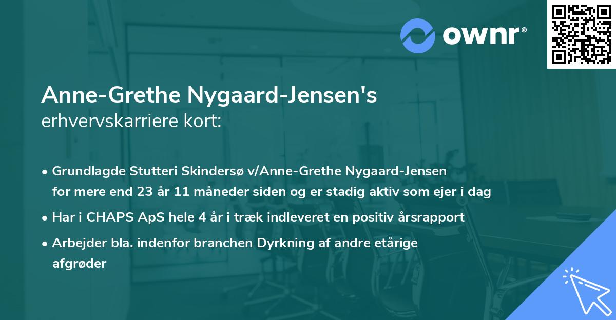 Anne-Grethe Nygaard-Jensen's erhvervskarriere kort