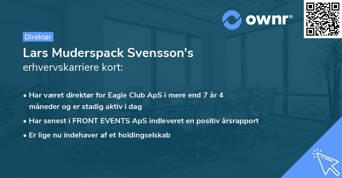 Lars Muderspack Svensson's erhvervskarriere kort