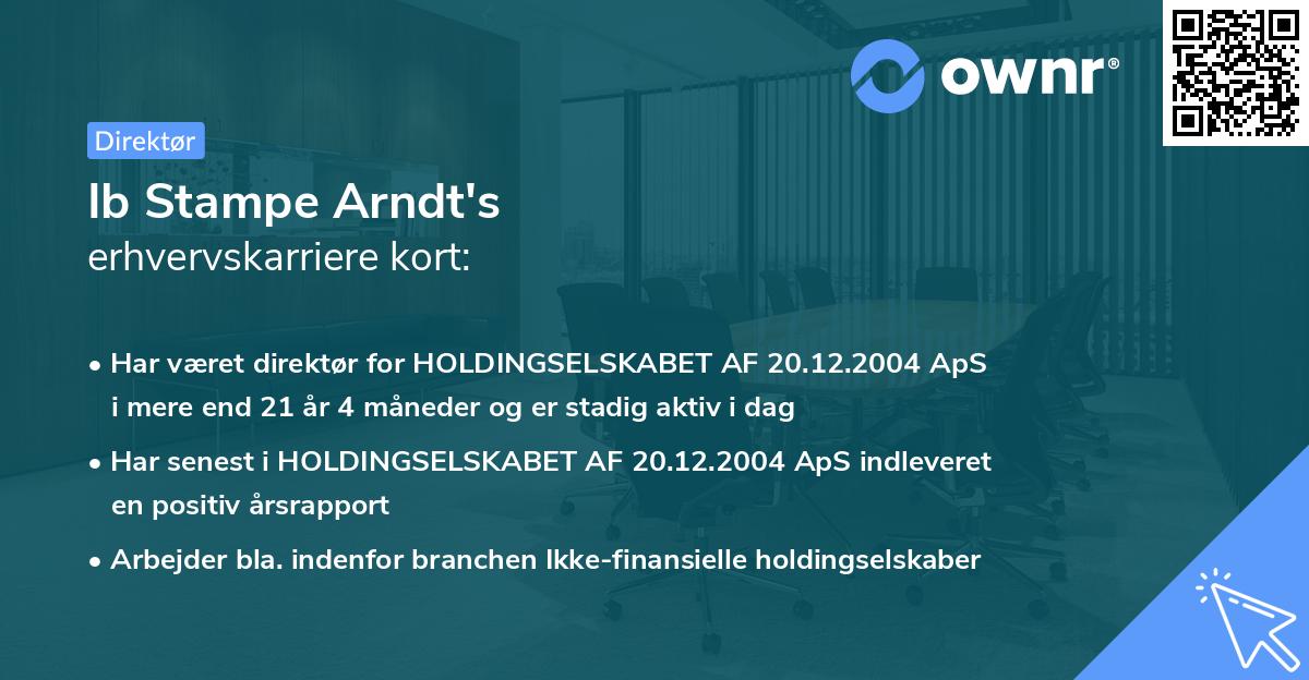 Ib Stampe Arndt's erhvervskarriere kort