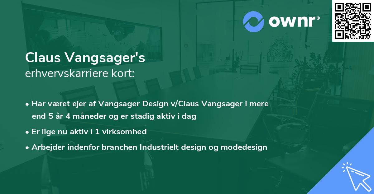 Claus Vangsager's erhvervskarriere kort