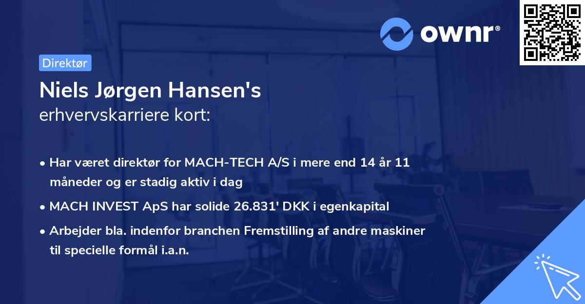 Niels Jørgen Hansen's erhvervskarriere kort