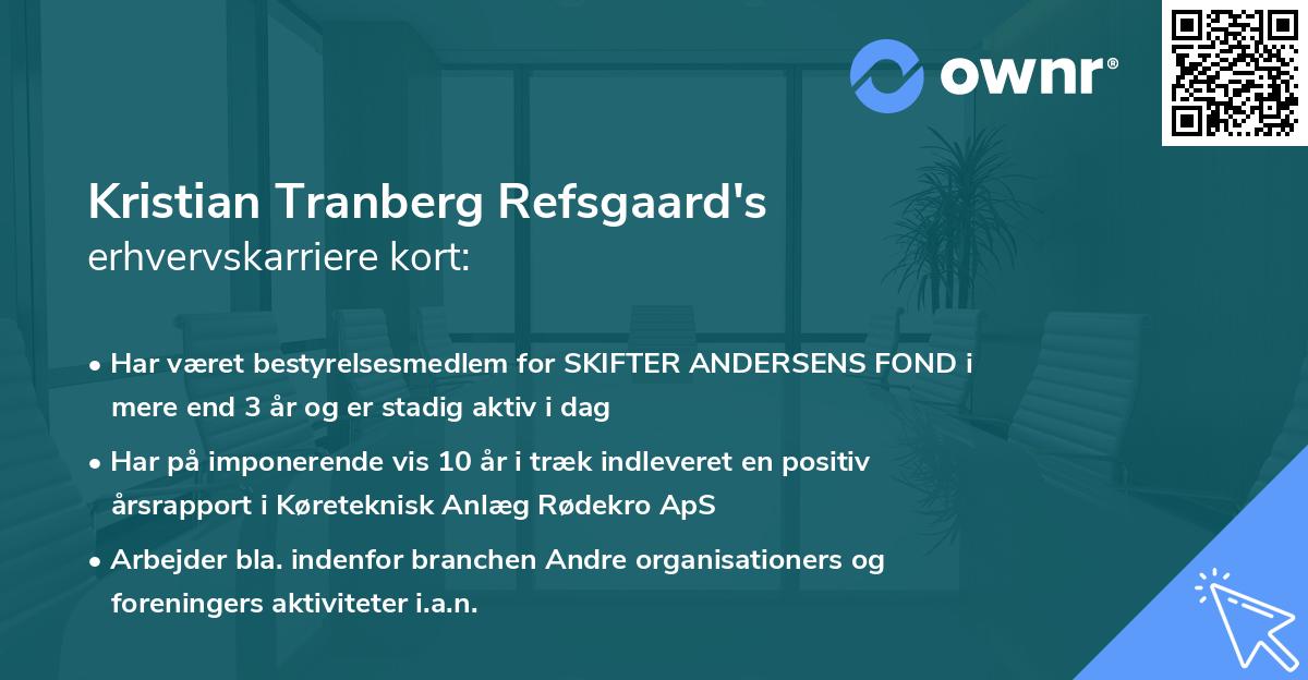 Kristian Tranberg Refsgaard's erhvervskarriere kort