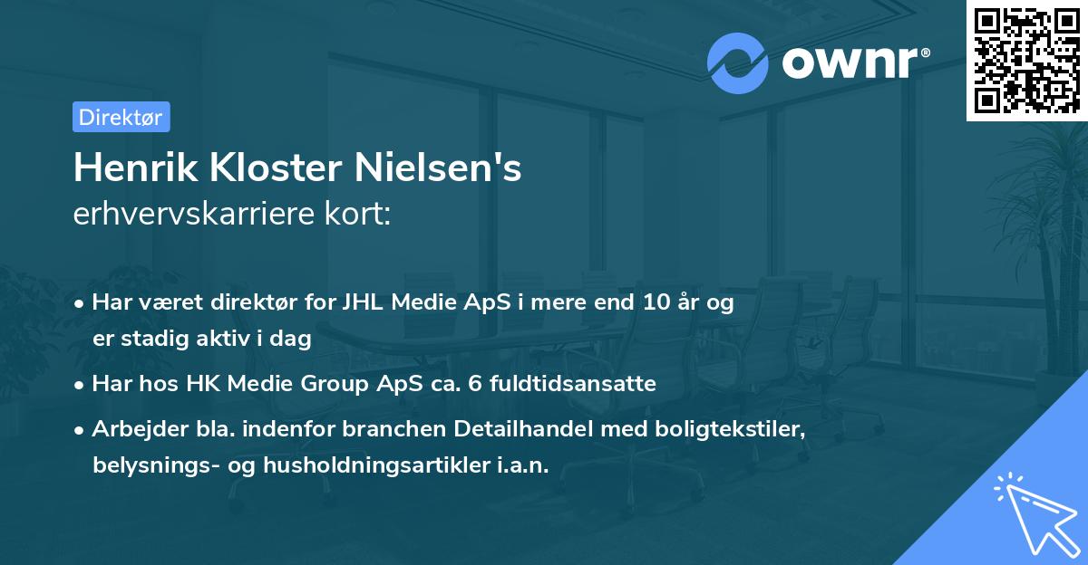 Henrik Kloster Nielsen's erhvervskarriere kort