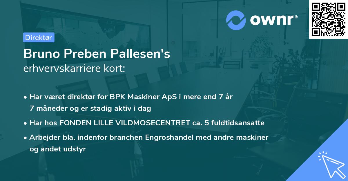 Bruno Preben Pallesen's erhvervskarriere kort