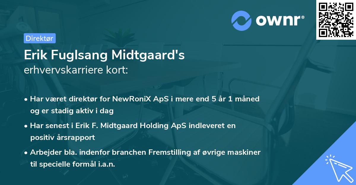 Erik Fuglsang Midtgaard's erhvervskarriere kort