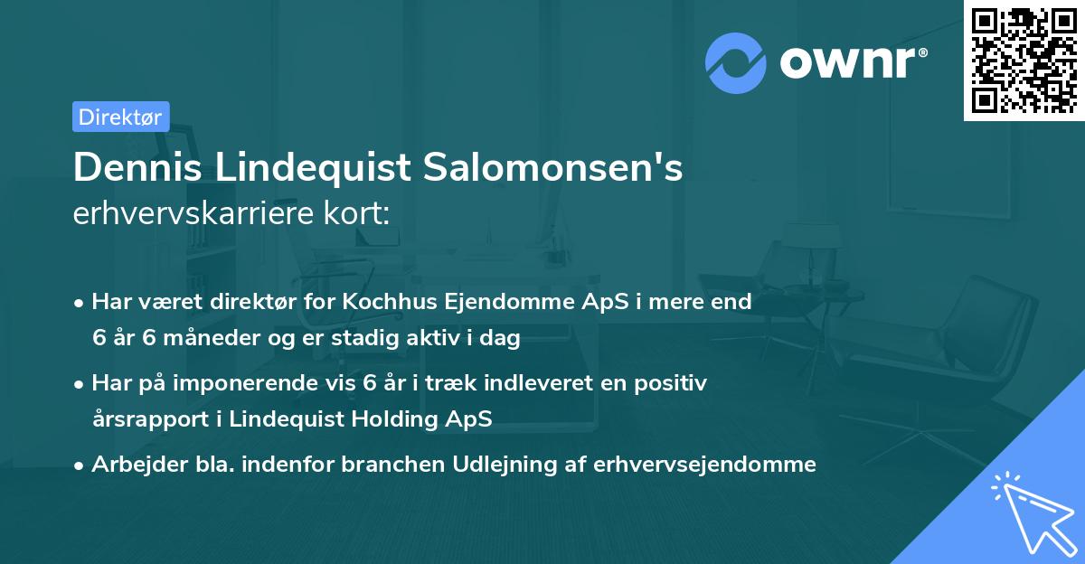Dennis Lindequist Salomonsen's erhvervskarriere kort